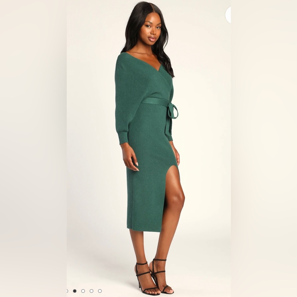 Lulus Green Sweater Dress
